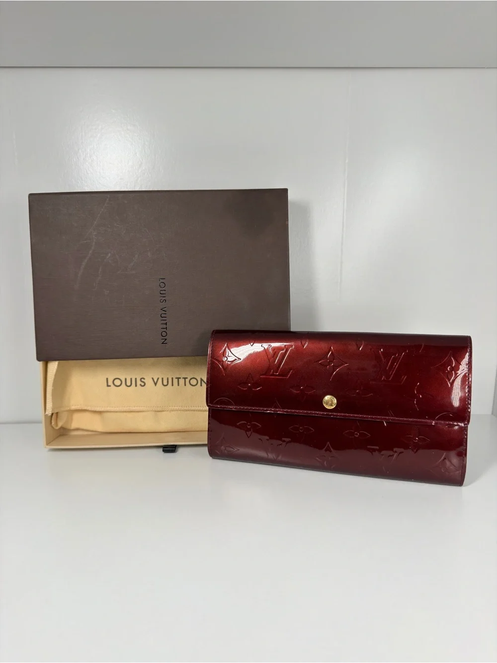 Louis Vuitton Vernis Sarah Wallet Amarante w/ Box & Dust Bag